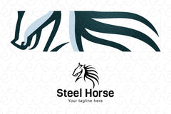 Steel Horse - Energetic Domestic Animal Stock Logo Template