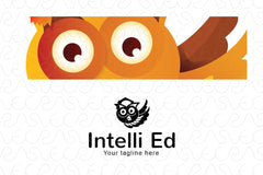 Intelli Ed - Cute Owl Bird Educational Stock Logo Template