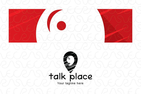 Talk Place - Address Marker & Speech Bubble Symbolic Design Stock Logo Template