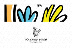 Touching Stars - Illustrative Hands Stock Logo Template