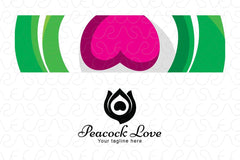 Peacock Love - Creative Bird Feather Stock Logo Template