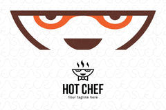 Hot Chef - Simple Illustrative Stock Logo Template for Restaurants & Food Blogs
