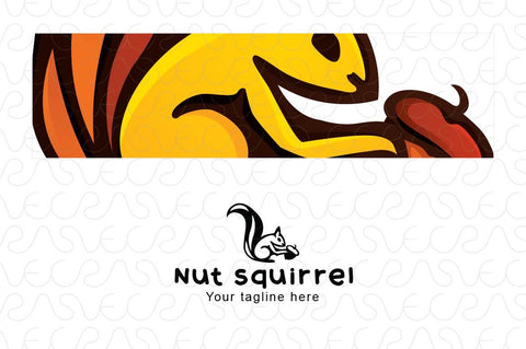 Nut Squirrel - Cute Little Animal Stock Logo Template