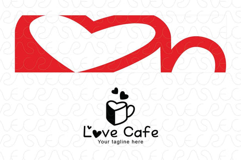 Love Café - Cute Abstract Simple Stock Logo Design