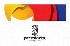Parrotorial - Colourful Wild Bird Stock Logo Template of Macaw Parrot
