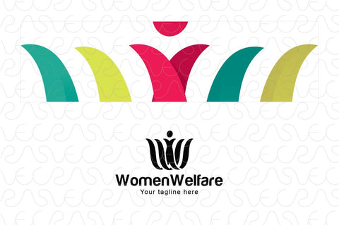 Women Welfare - Female Figure Stock Logo Template for Empowerment and Freedom