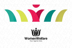 Women Welfare - Female Figure Stock Logo Template for Empowerment and Freedom