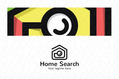 Home Search - Real Estate App Stock Logo Template for Residential Properties