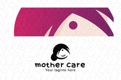 Mother Care - Cute Indian Feminine Face Stock Logo Template