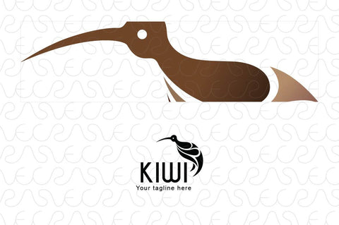 Kiwi - Long Beak Brown Bird Stock Logo Template