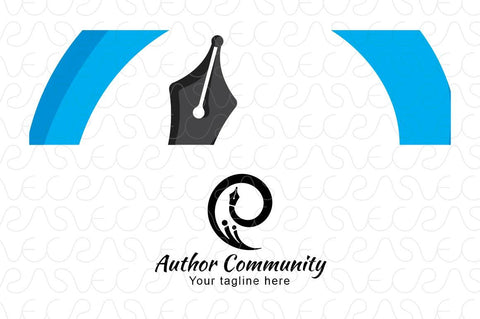 Author Community - Abstract Stock Logo Template for Scripting & Blogging
