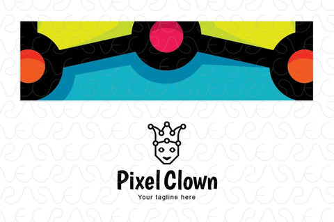 Pixel Crown - Amusing Human Face Stock Logo Design for Fun & Entertainment