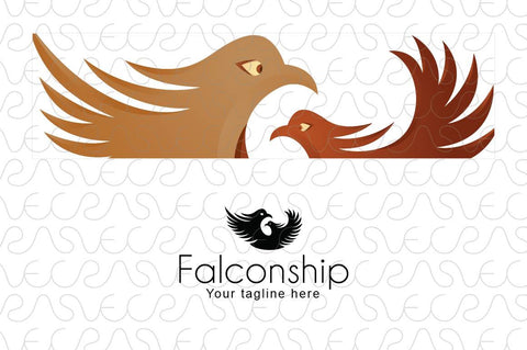 Falcon ship - Care and Companionship Stock Logo Template of Falcon Birds
