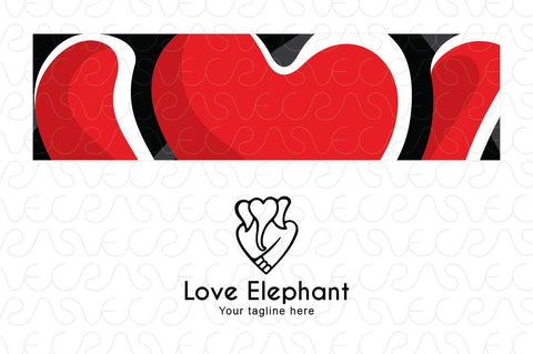 Love Elephant - Creative Heart Shape Animal Stock Logo Template