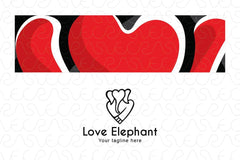 Love Elephant - Creative Heart Shape Animal Stock Logo Template