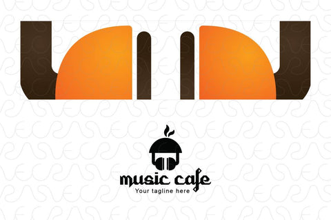 Music Café - Abstract Iconic Stock Logo Design for Creative Field