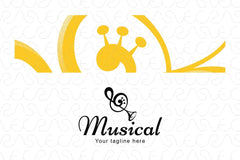 Musical - Treble Clef Instrumental Stock Logo Design
