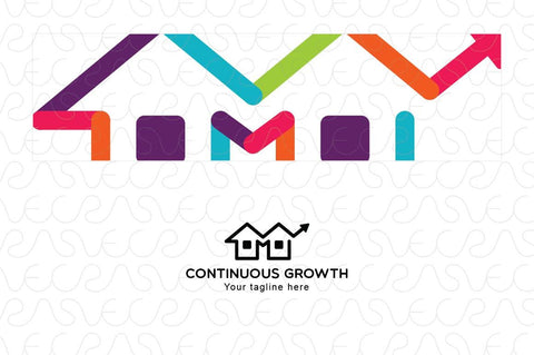 Continuous Growth - Industrial Property & Business Statics Stock Logo Template