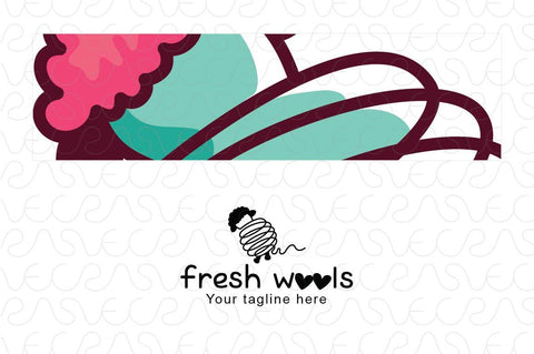 Fresh Wools - Cute Sheep linear Style Stock Logo Template of Domestic Animal