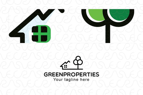 Green Properties - Eco Friendly Real Estate Properties Stock Logo Template