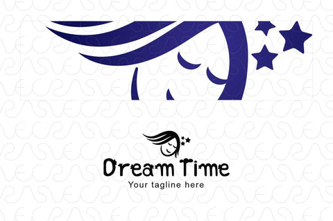 Dream Time - Sleeping Kid Stock Logo Template