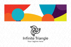 Infinite Triangle - Abstract Connecting Shapes Stock Logo Template