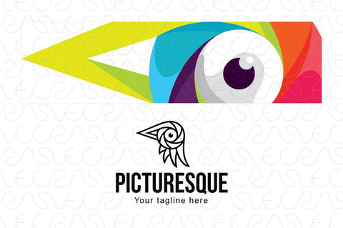 Picturesque - Colourful Bird Eye Stock Logo Template for Photography Studio