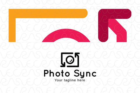 Photo Sync - Camera Icon Stock Logo Template for Cloud Storage Photography App