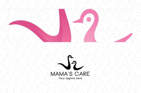 Mama's Care - Duck & Duckling Stock Logo Template of Birds