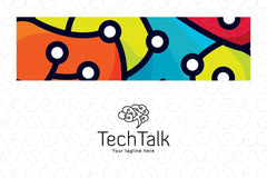 Tech Talk - Technical Brain Logo Design Template for Artificial Intelligence