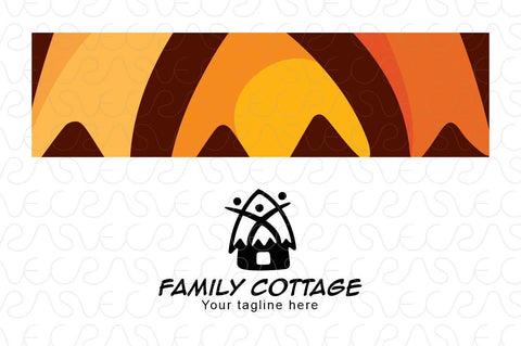 Family Cottage - Organic Shape Stock Logo Template Design