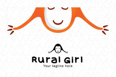 Rural Girl - Cute Village Girl Logo Design Template