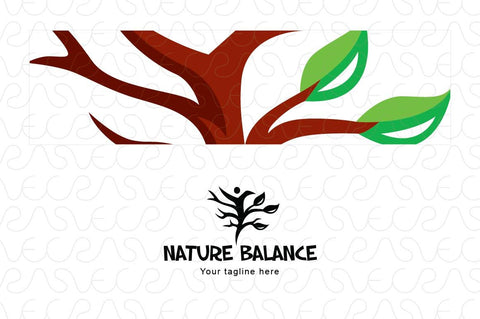 Health and Nature - Iconic Figurative Tree Stock Logo Template
