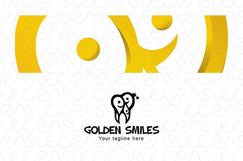 Golden Smiles - Dental Care Clinic Stock Logo Template for Dentist