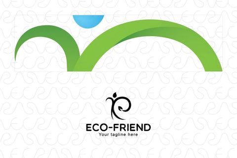 Eco - Friend - Abstract Water Drop and Plant Figure Stock Logo Template of Nature & Environment