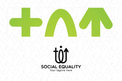 Social Equality - Male & Female Gender Iconic Abstract Stock Logo Template