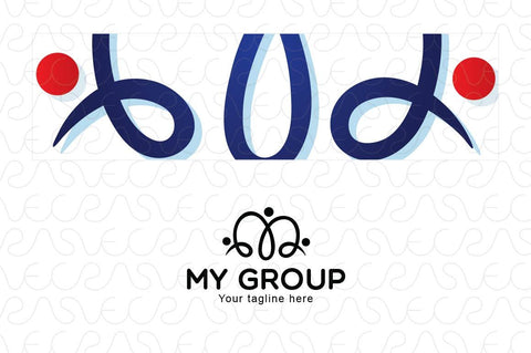 My Group - Alphabetic Letter " M " Compositional Iconic Stock Logo Template for Creative Community