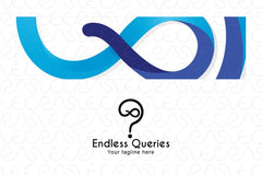 Endless Queries - Interrogation & Infinity Symbol Stock Logo Design for Customer Care & Online Quiz