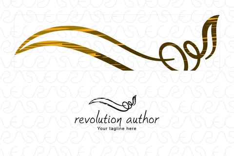 Revolution Author - Linear Brush Stock Logo Template