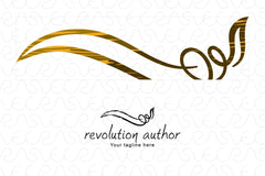 Revolution Author - Linear Brush Stock Logo Template
