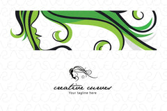 Creative Curves - Stylish Women Illustrative Stock Logo Template for Beauty Care & Saloon