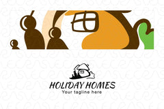 Holiday Homes - Illustrative Stock Logo Template for Travelling & Hosting