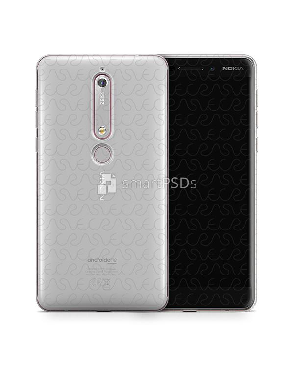 Nokia 6 2018 UV TPU Clear Case Design Mockup 