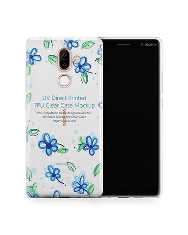 Nokia 7 Plus UV TPU Clear Case Design Mockup 2018