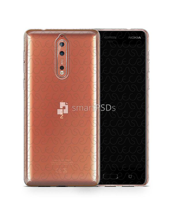 Nokia 8 UV TPU Clear Case Design Mockup 2017