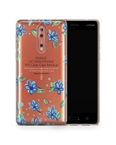 Nokia 8 UV TPU Clear Case Design Mockup 2017