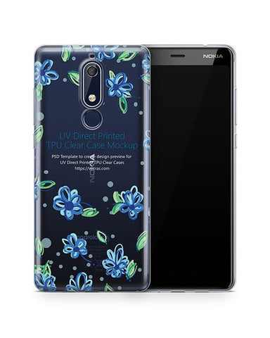 Nokia 5.1 UV TPU Clear Case Design Mockup 2018