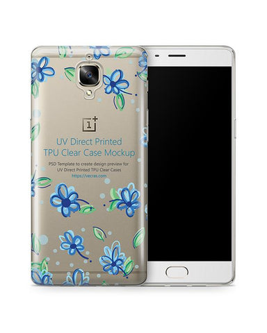 OnePlus 3-3T UV TPU Clear Case Design Mockup 2016