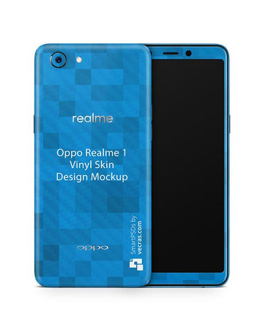 Oppo Realme 1 Vinyl Skin Design Mockup 2018