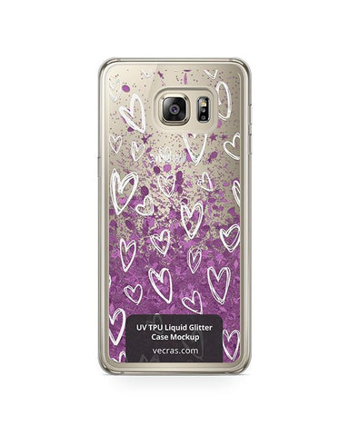 Samsung Galaxy S6 Edge Plus UV TPU Liquid Glitter Case Design Mockup